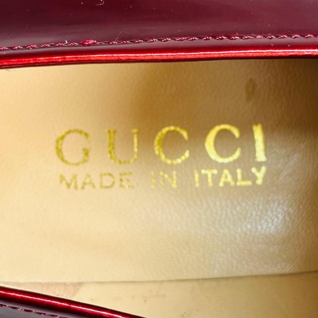 未使用級✨GUCCI ホースビット　パテントレザー　ローファー ボルドー 11