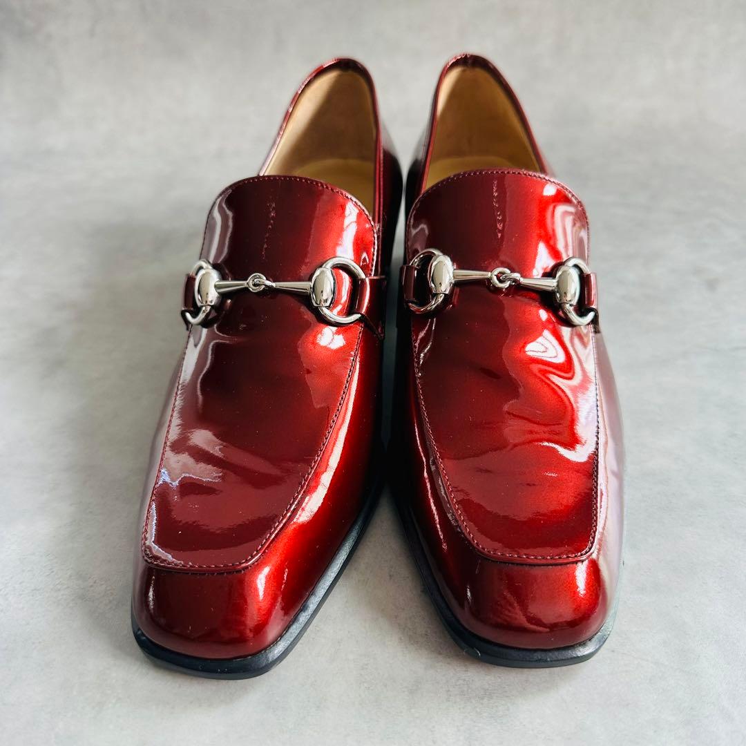 未使用級✨GUCCI ホースビット　パテントレザー　ローファー ボルドー 3