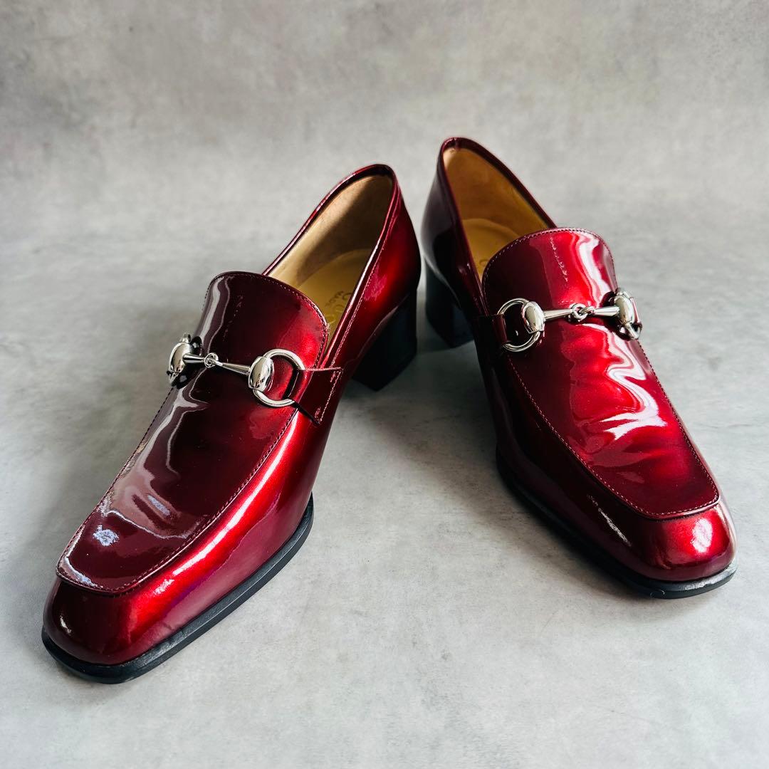 未使用級✨GUCCI ホースビット　パテントレザー　ローファー ボルドー 4
