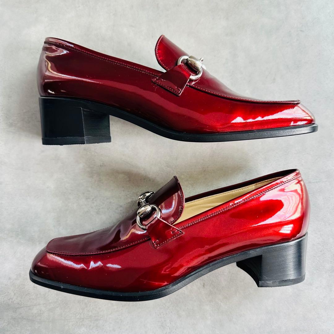 未使用級✨GUCCI ホースビット　パテントレザー　ローファー ボルドー 5
