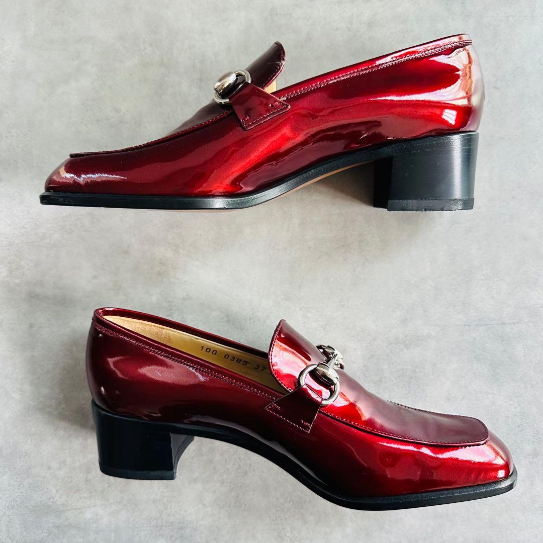 未使用級✨GUCCI ホースビット　パテントレザー　ローファー ボルドー 6