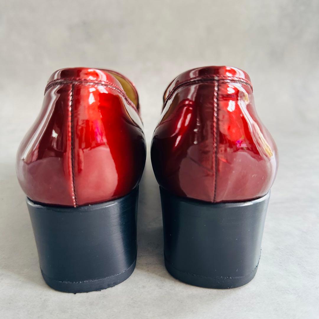 未使用級✨GUCCI ホースビット　パテントレザー　ローファー ボルドー 7