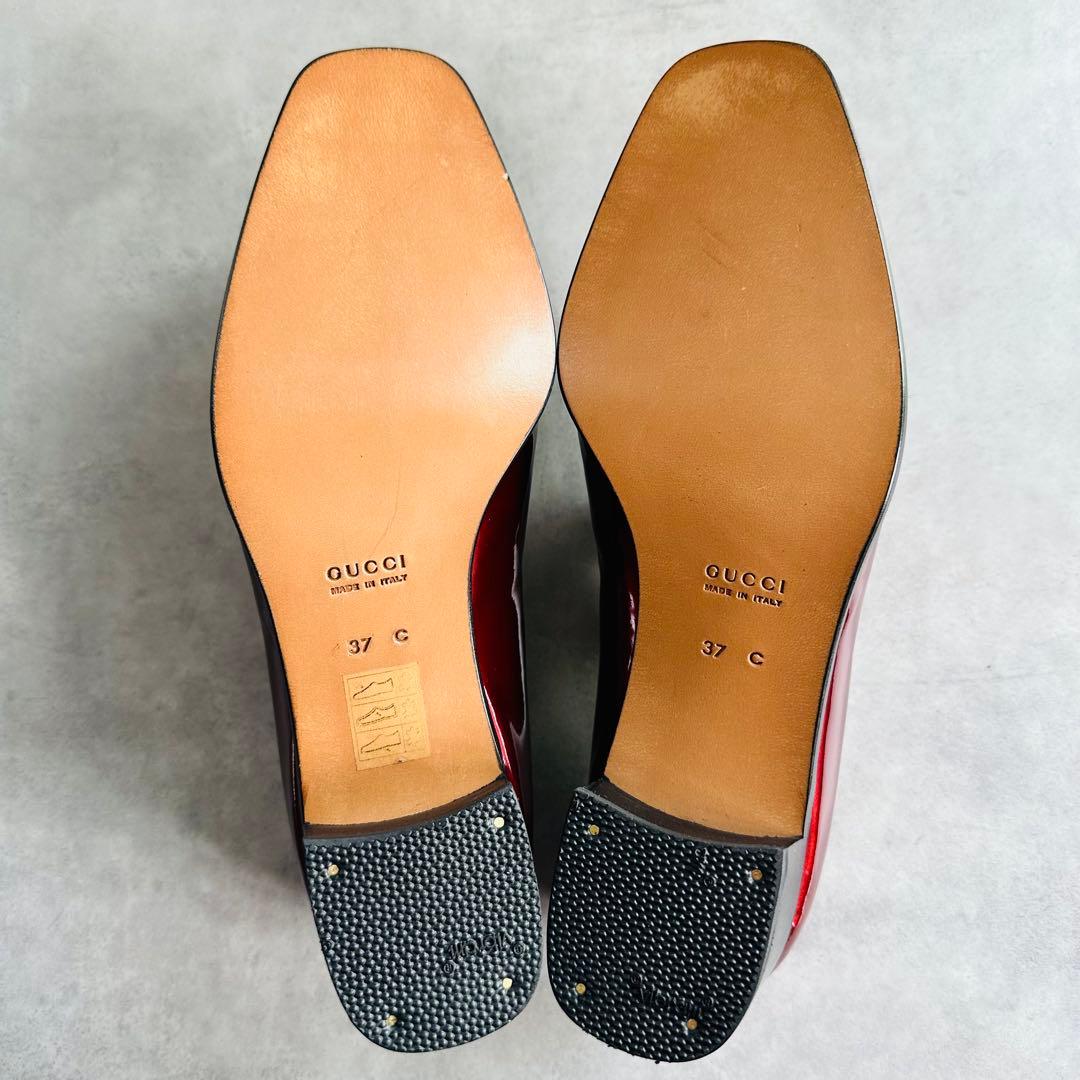 未使用級✨GUCCI ホースビット　パテントレザー　ローファー ボルドー 8