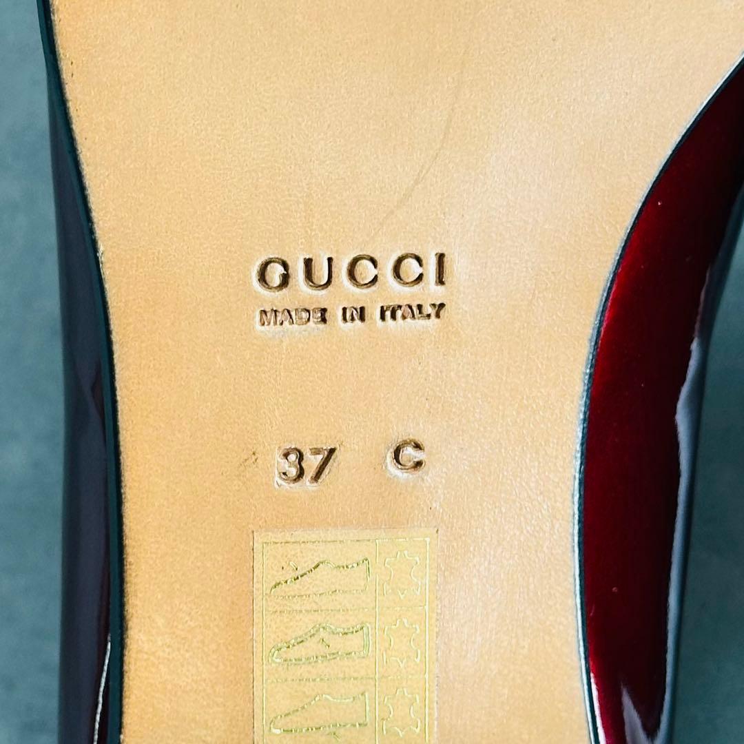 未使用級✨GUCCI ホースビット　パテントレザー　ローファー ボルドー 10