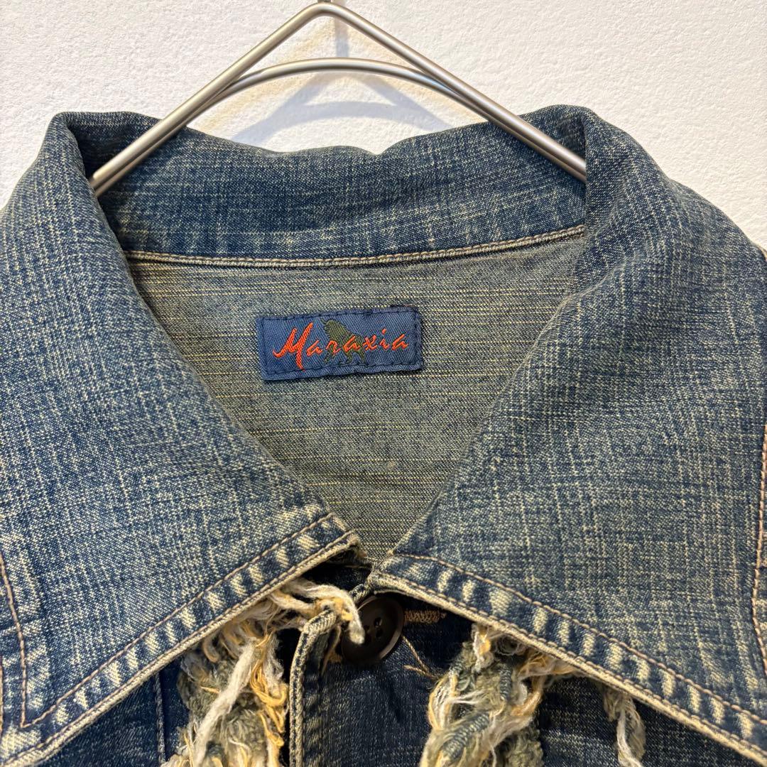 Maraxia デニムジャケット Gジャン　襟付き　ダメージ　レディース 3