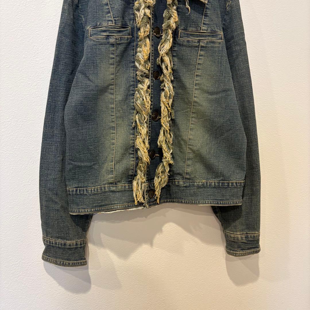 Maraxia デニムジャケット Gジャン　襟付き　ダメージ　レディース 4