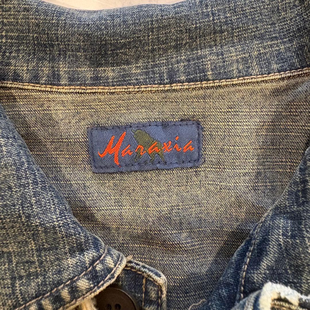 Maraxia デニムジャケット Gジャン　襟付き　ダメージ　レディース 8