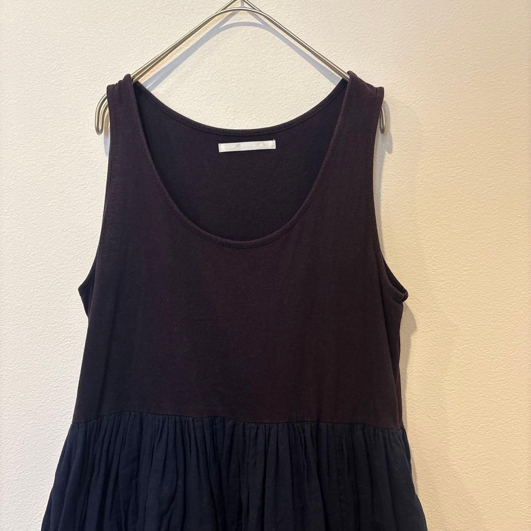 アーバンリサーチドアーズ　ロングワンピース ノースリーブ　紺色　ネイビー　フレア 2