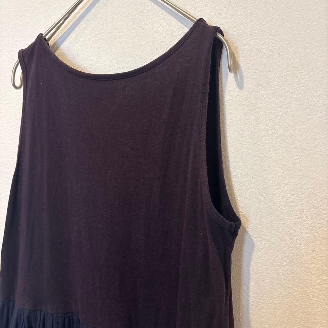 アーバンリサーチドアーズ　ロングワンピース ノースリーブ　紺色　ネイビー　フレア 6