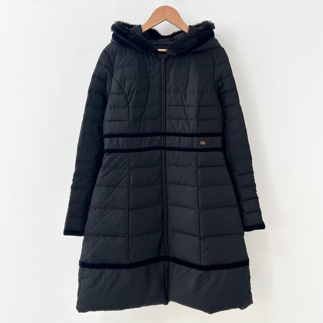TOCCA フード付きロングダウンコート　ブラック　2