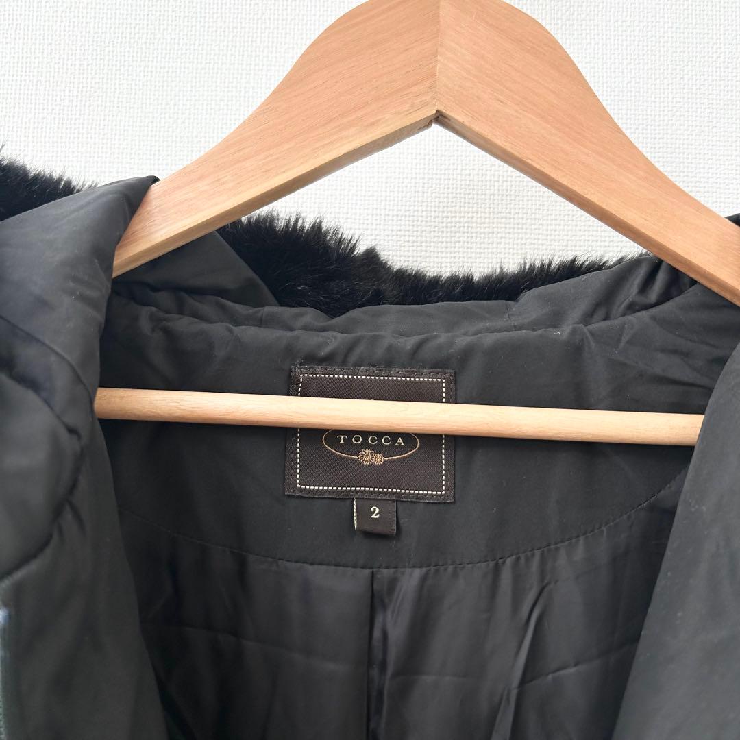 TOCCA フード付きロングダウンコート　ブラック　2 5