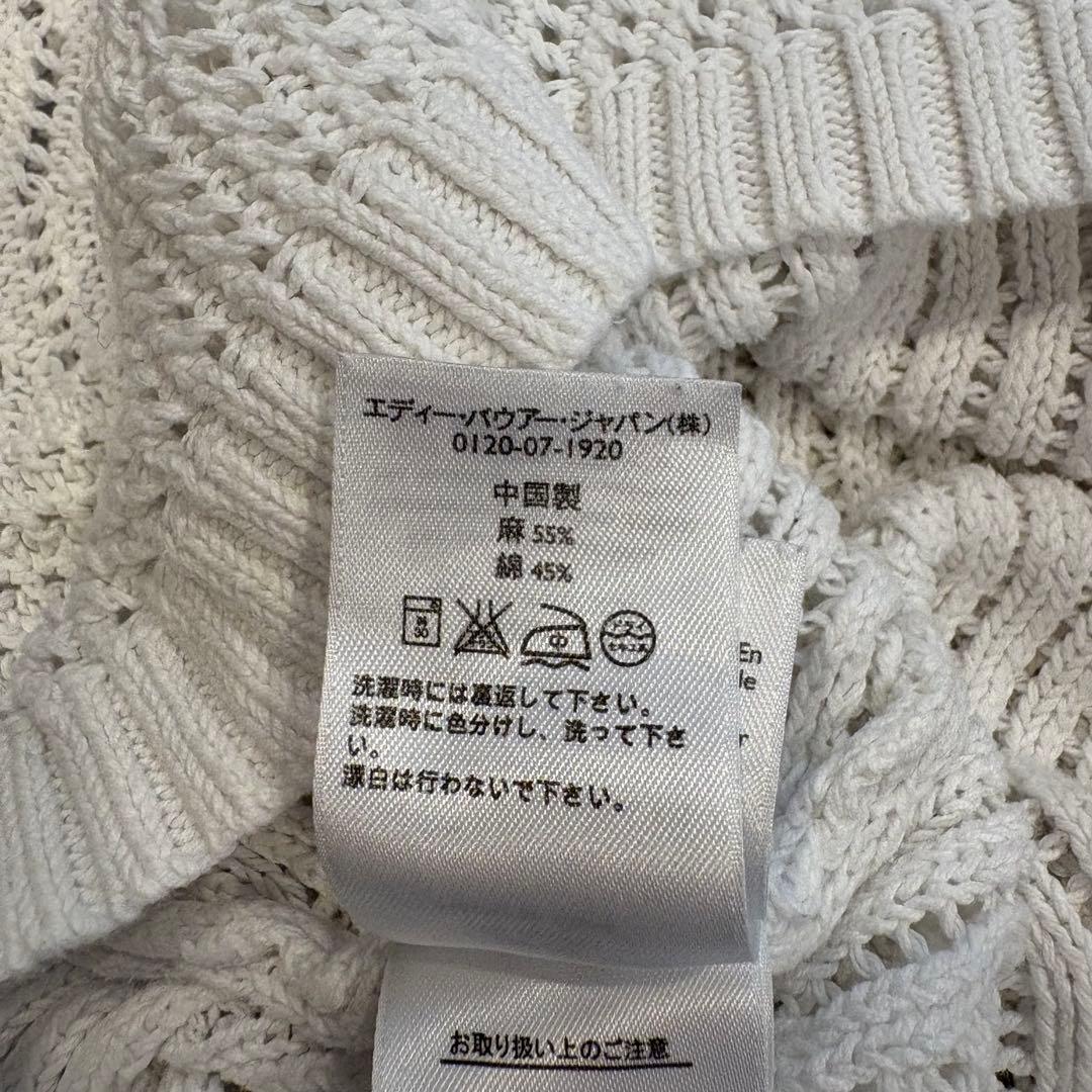 エディーバウアー 半袖 ニット サマーニット 白 ホワイトS相当 透かし編み 9