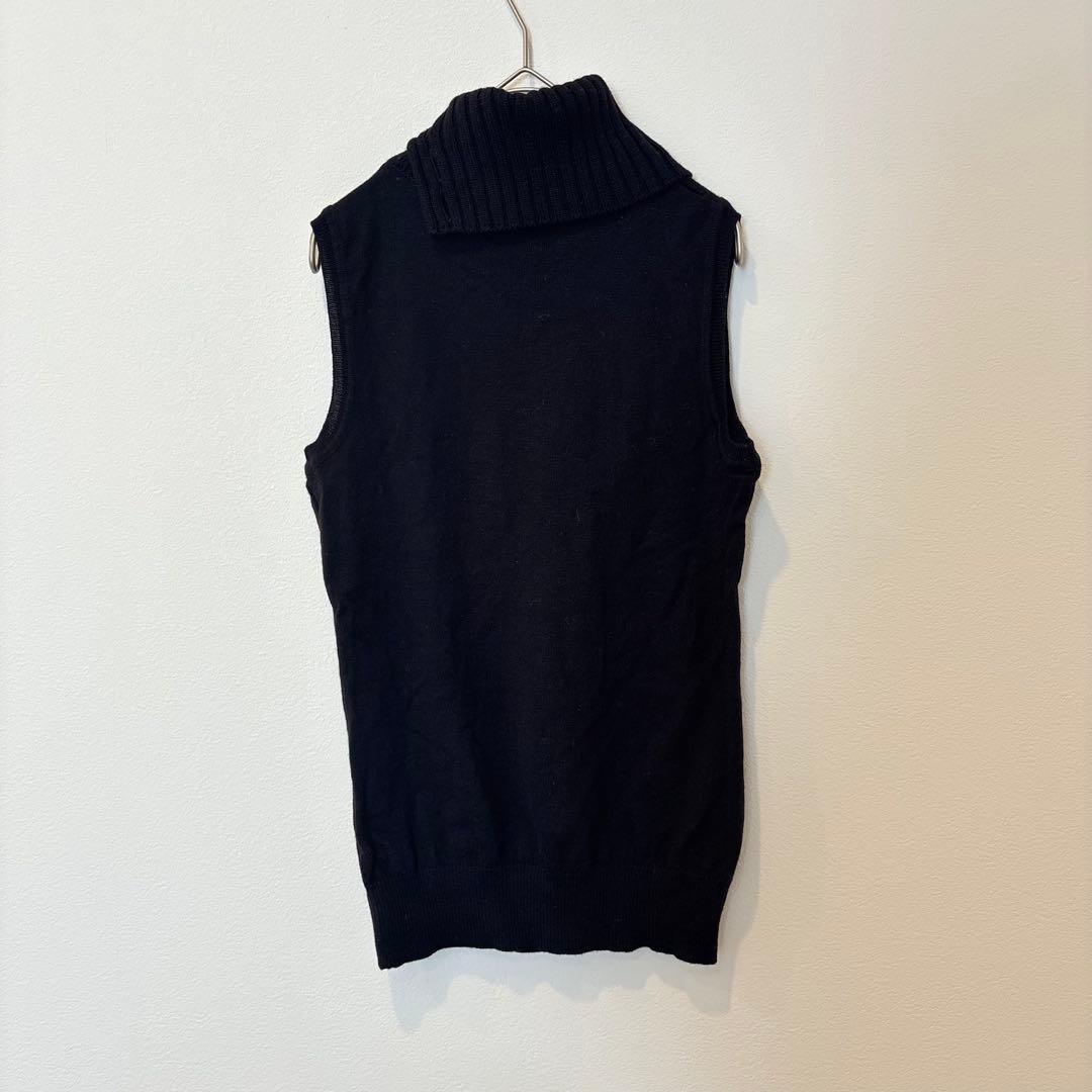 ハイネック　ニットベスト 黒 ブラック　ノースリーブ 重ね着 M相当　おしゃれ 4