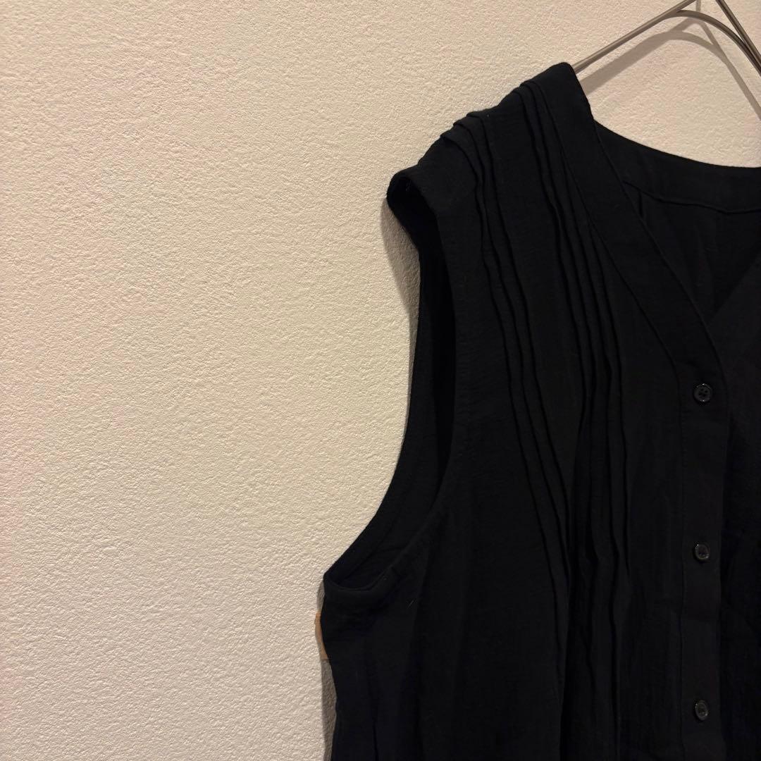 アーバンリサーチ ノースリーブシャツ　チュニック 黒 ブラック　前開き 3