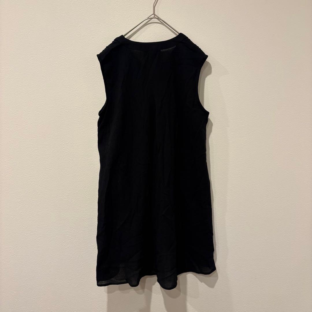 アーバンリサーチ ノースリーブシャツ　チュニック 黒 ブラック　前開き 5