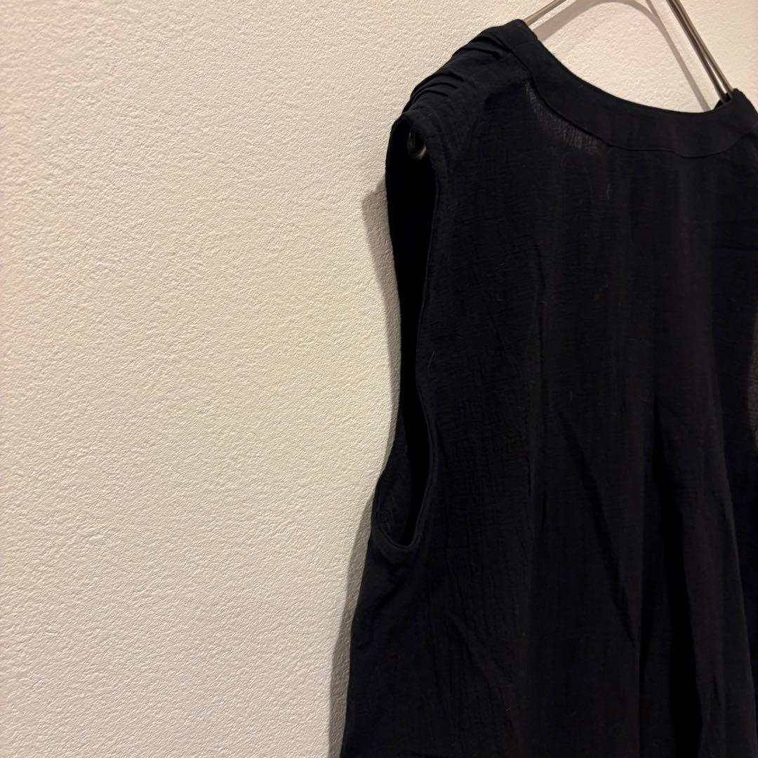 アーバンリサーチ ノースリーブシャツ　チュニック 黒 ブラック　前開き 7