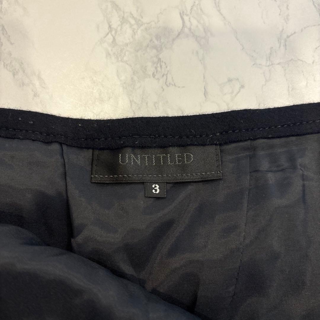 アンタイトル フレア スカート 黒　ブラック 3 L相当 膝丈　アンゴラ 日本製 6