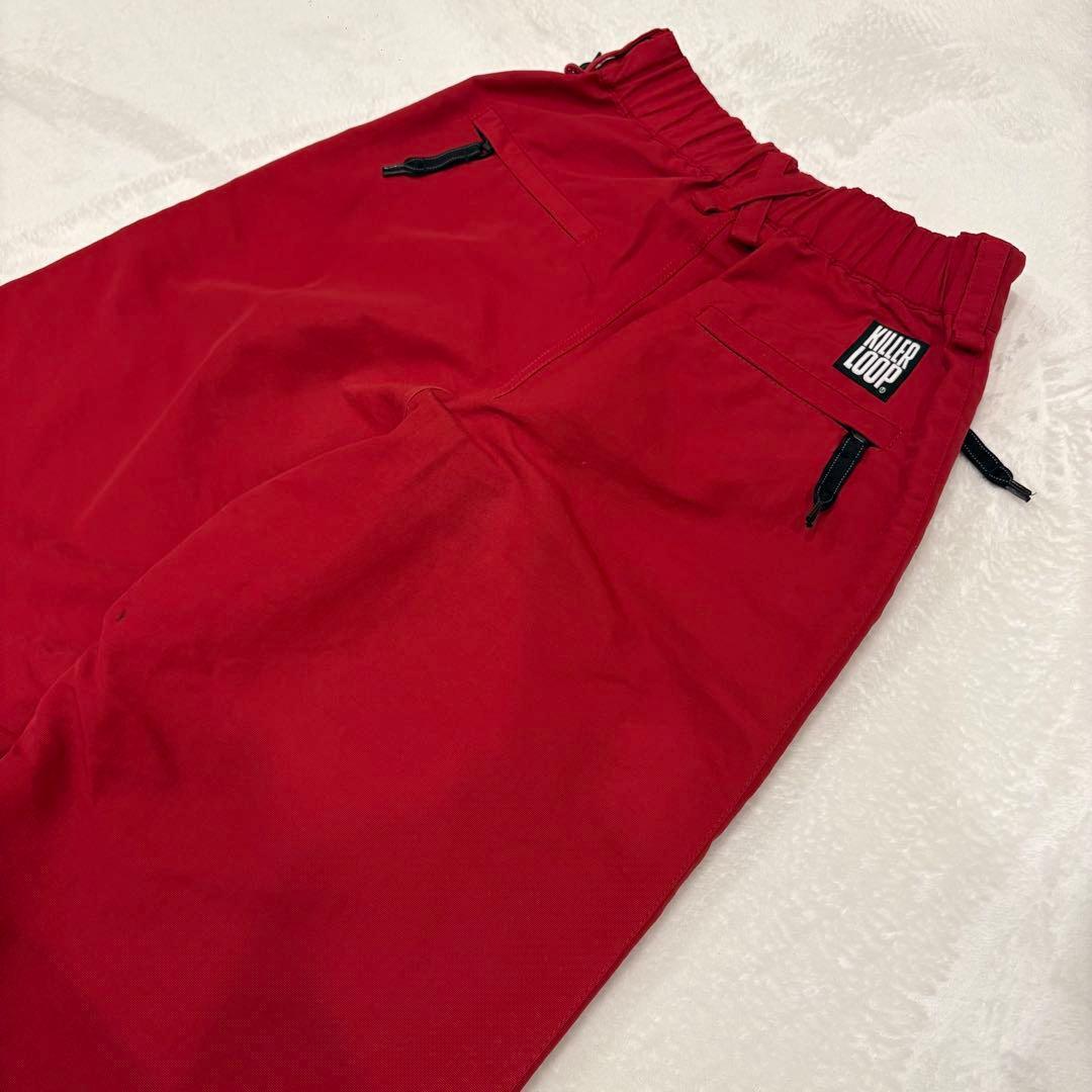 .キラーループ ナイロンパンツ ロゴ 赤 M ワイド　アウトドア　スノーボード 12