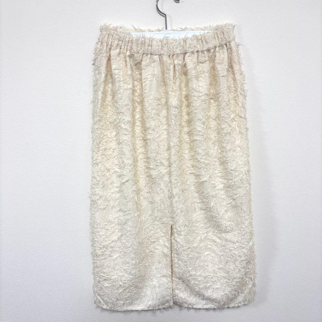 Mir..× pusan ホワイトフェザータッチロングスカート L d754 13