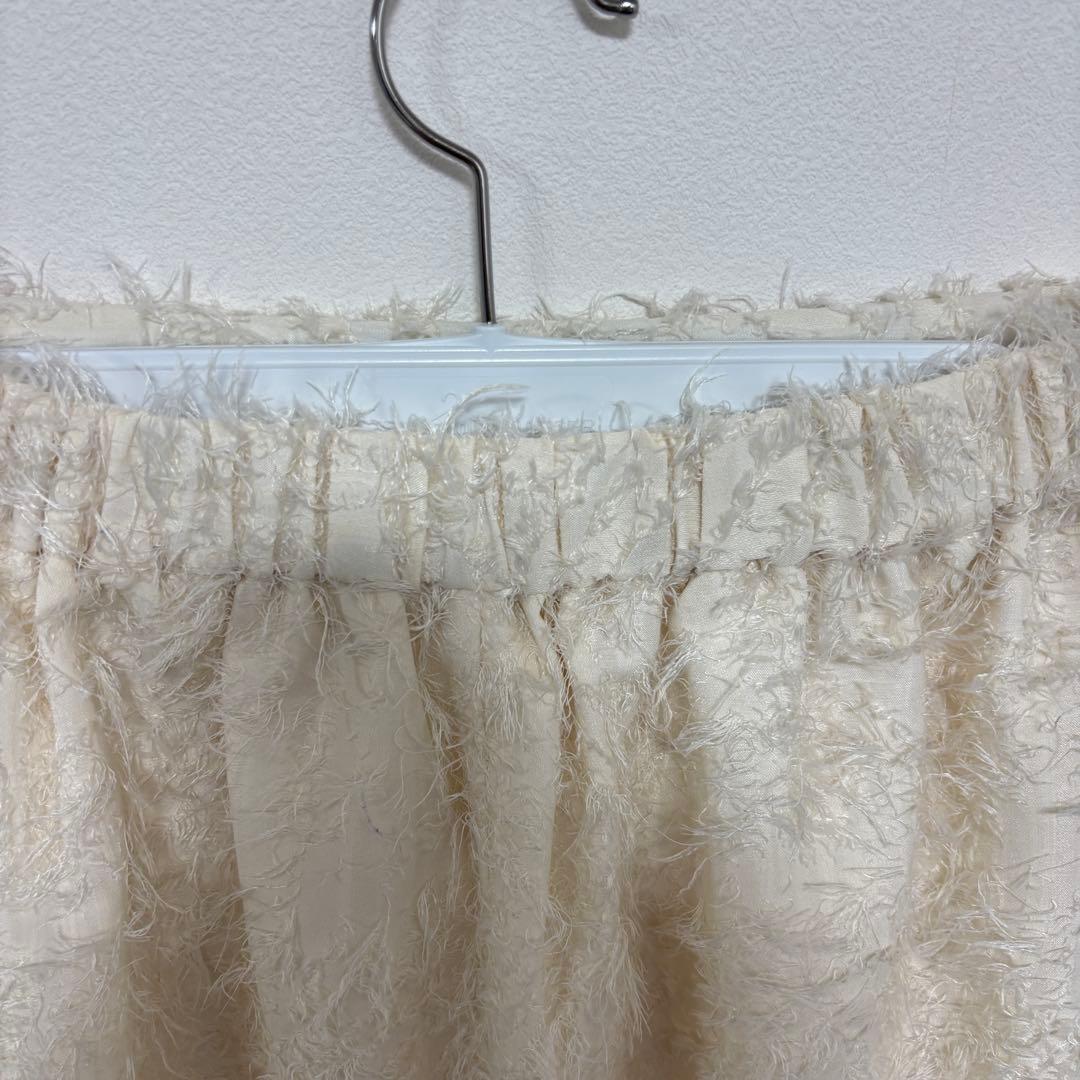 Mir..× pusan ホワイトフェザータッチロングスカート L d754 14