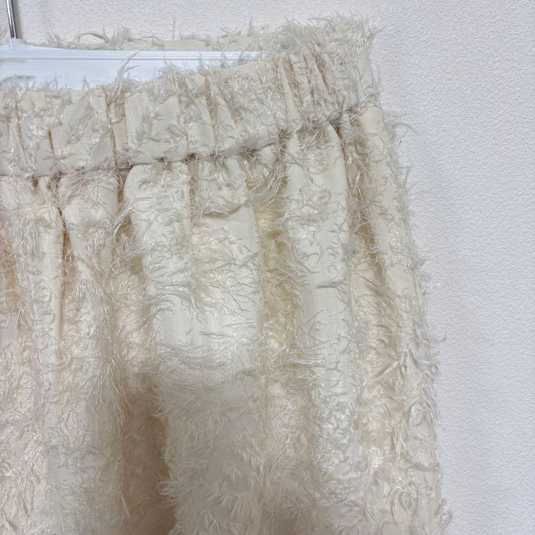 Mir..× pusan ホワイトフェザータッチロングスカート L d754 16