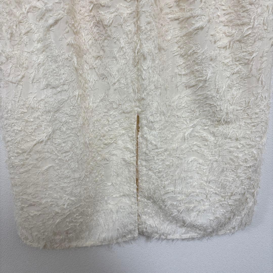 Mir..× pusan ホワイトフェザータッチロングスカート L d754 17