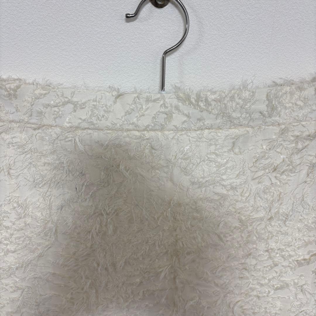 Mir..× pusan ホワイトフェザータッチロングスカート L d754 3