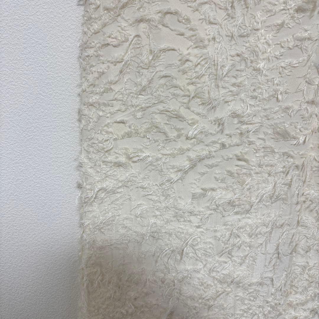 Mir..× pusan ホワイトフェザータッチロングスカート L d754 6