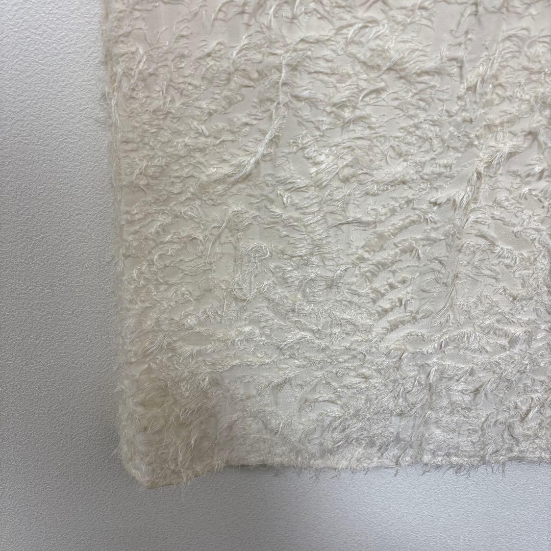 Mir..× pusan ホワイトフェザータッチロングスカート L d754 7