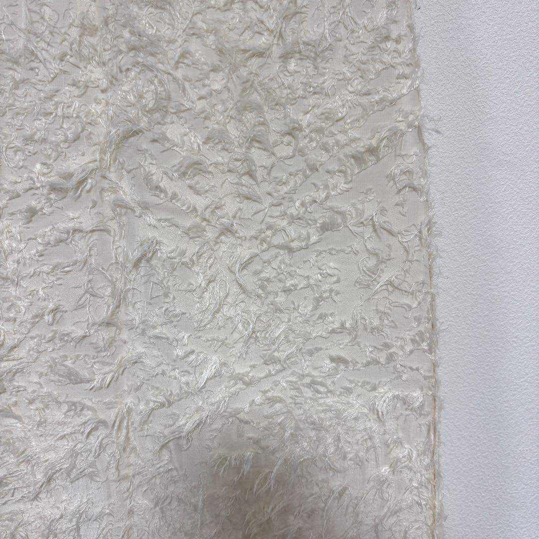 Mir..× pusan ホワイトフェザータッチロングスカート L d754 9