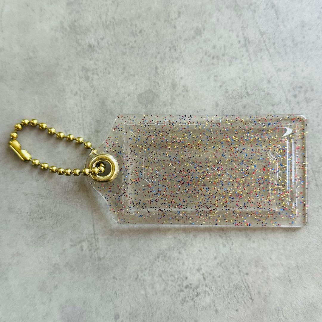 COACH poppy tag charm glitter COLORFUL