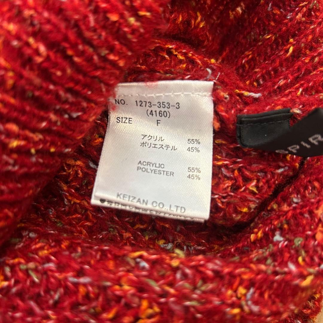 .スパイラルガール ニットセーター レッド 赤　長袖　トップス　派手　クロップド 5