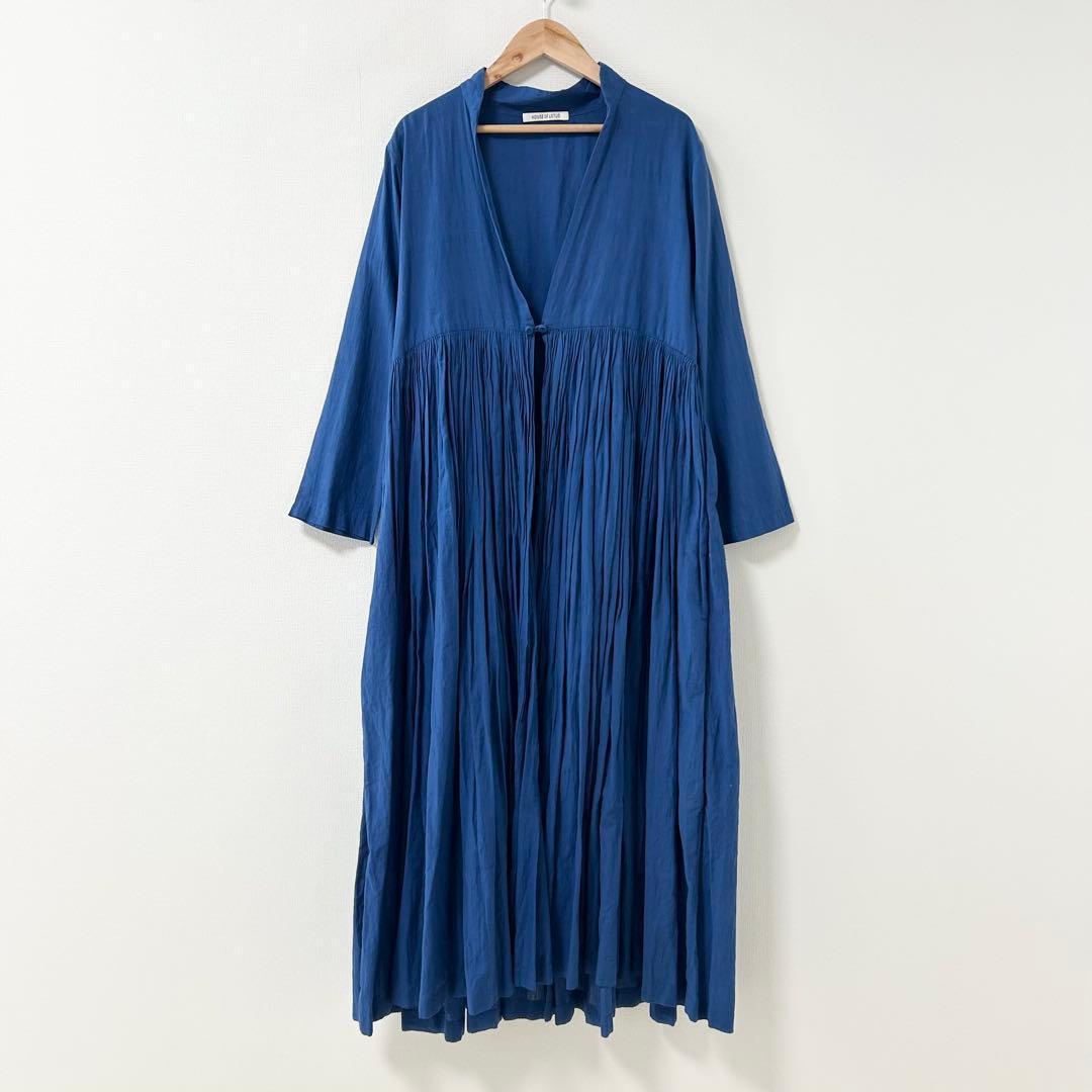 HOUSE OF LOTUS カディコットンギャザードレス　ブルー　S