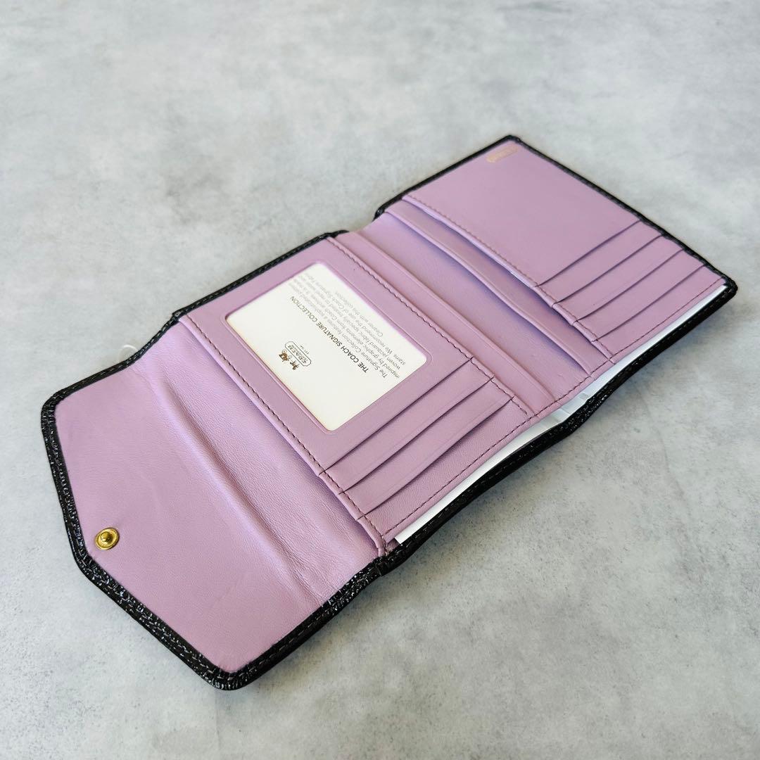 未使用✨Y2K COACH マディソン オプアート 二つ折り財布 ゴールド　黒 11