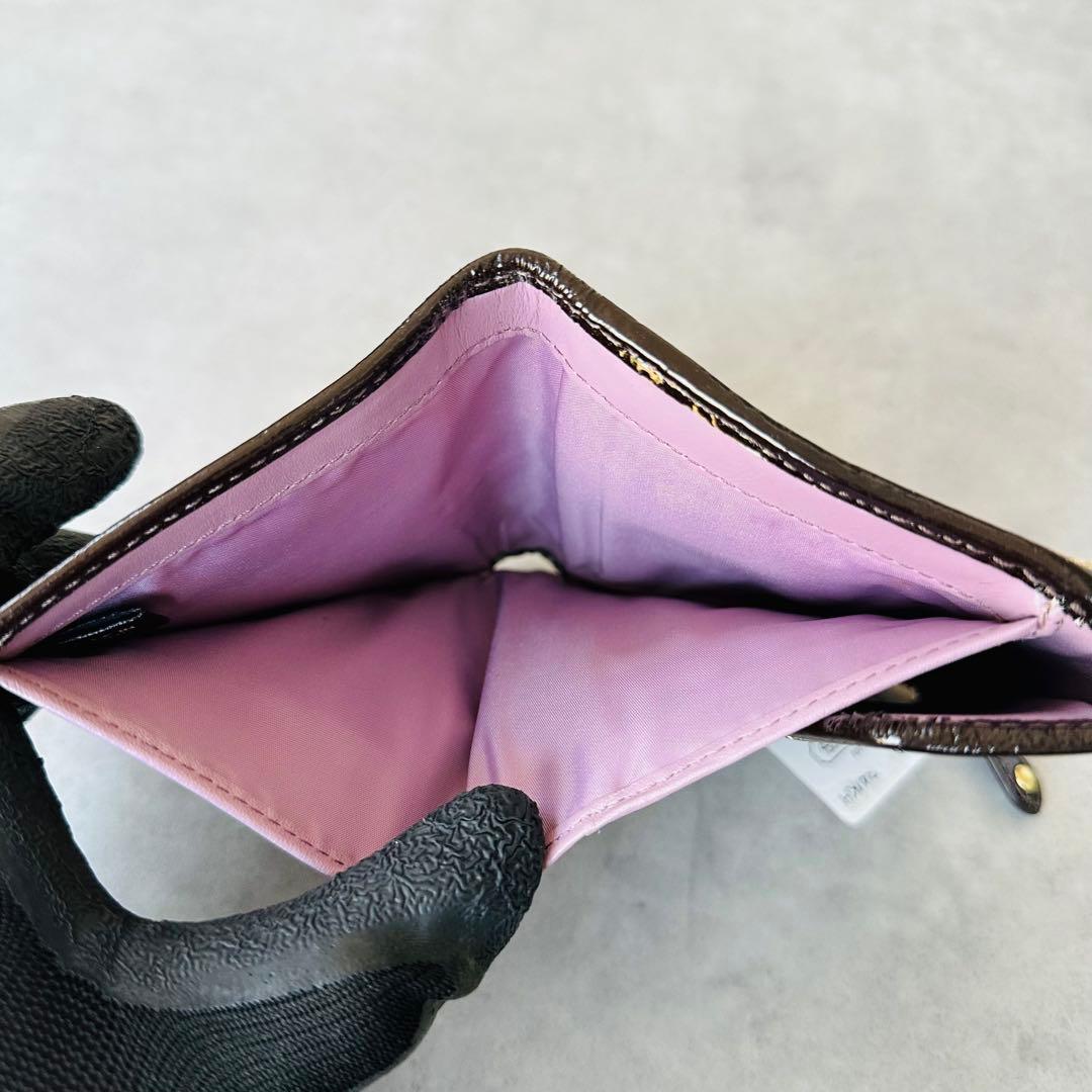 未使用✨Y2K COACH マディソン オプアート 二つ折り財布 ゴールド　黒 12