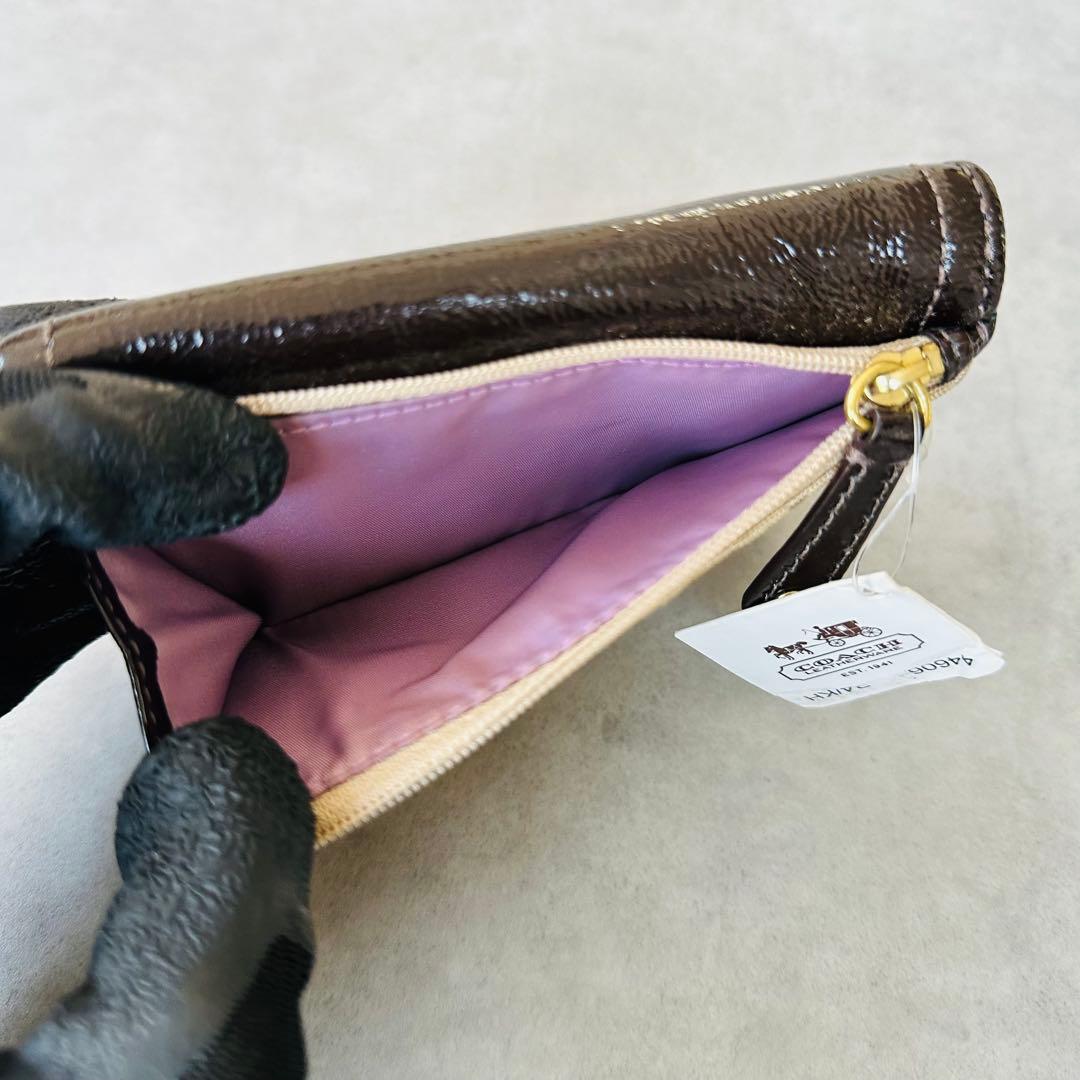 未使用✨Y2K COACH マディソン オプアート 二つ折り財布 ゴールド　黒 14