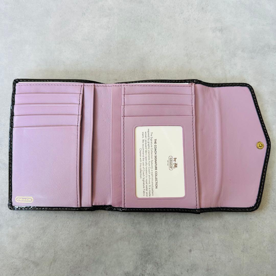 未使用✨Y2K COACH マディソン オプアート 二つ折り財布 ゴールド　黒 8