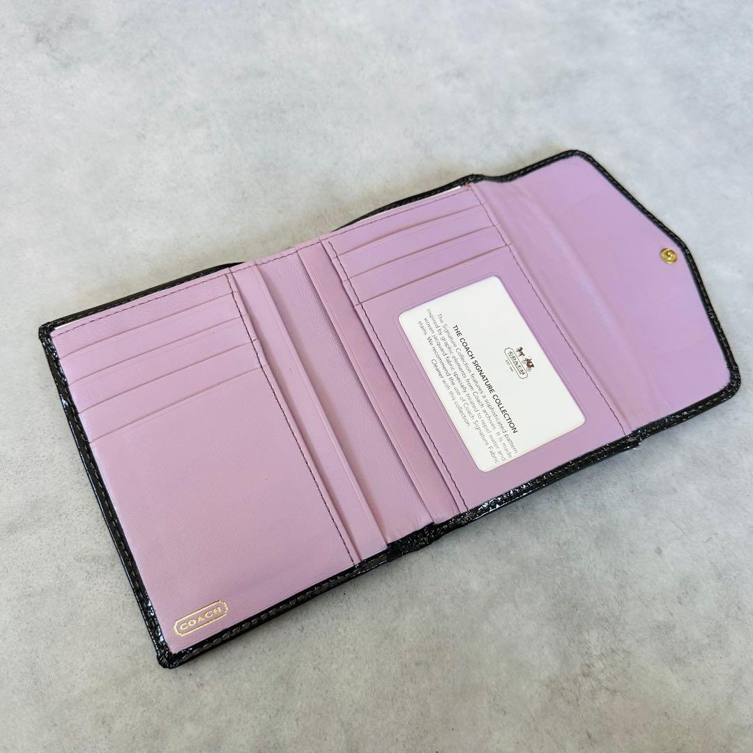 未使用✨Y2K COACH マディソン オプアート 二つ折り財布 ゴールド　黒 9