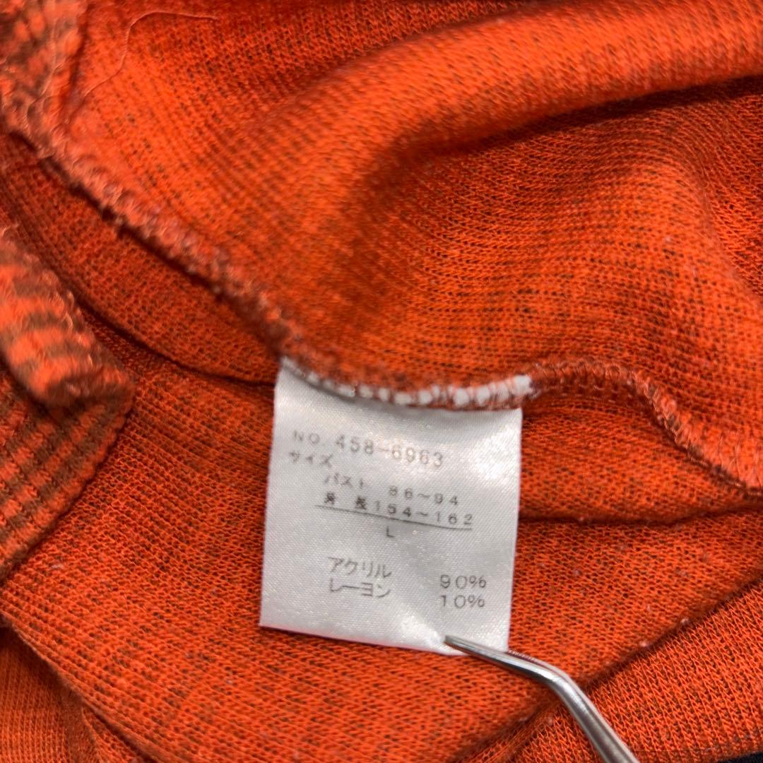 MICHELL ROSEE オレンジハイネック Lロングカットソー日本製d716 13