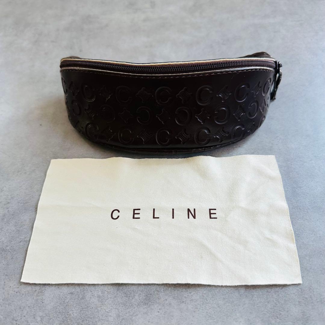 CELINE トリオンフ メガネケース クロス付属 ダークブラウン