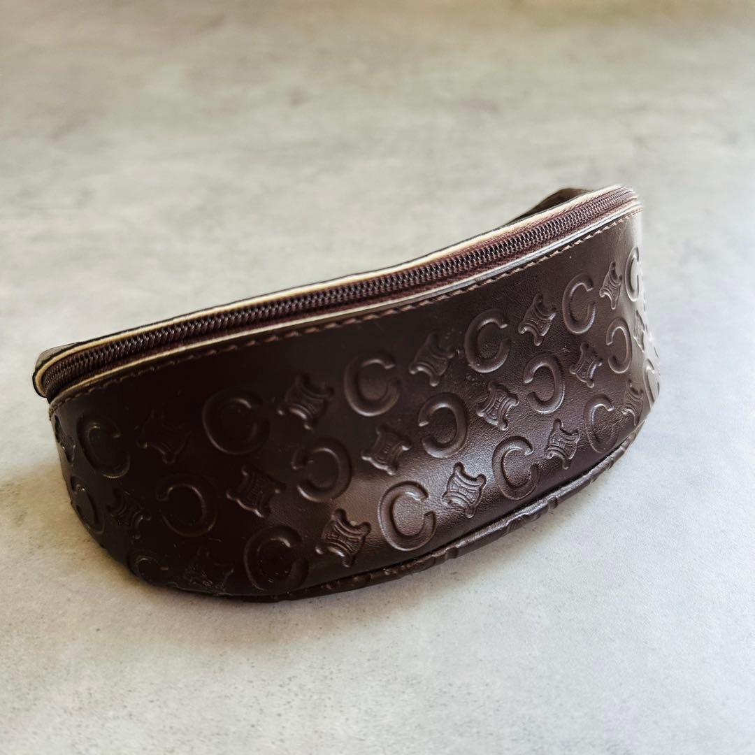 CELINE トリオンフ メガネケース クロス付属 ダークブラウン 3