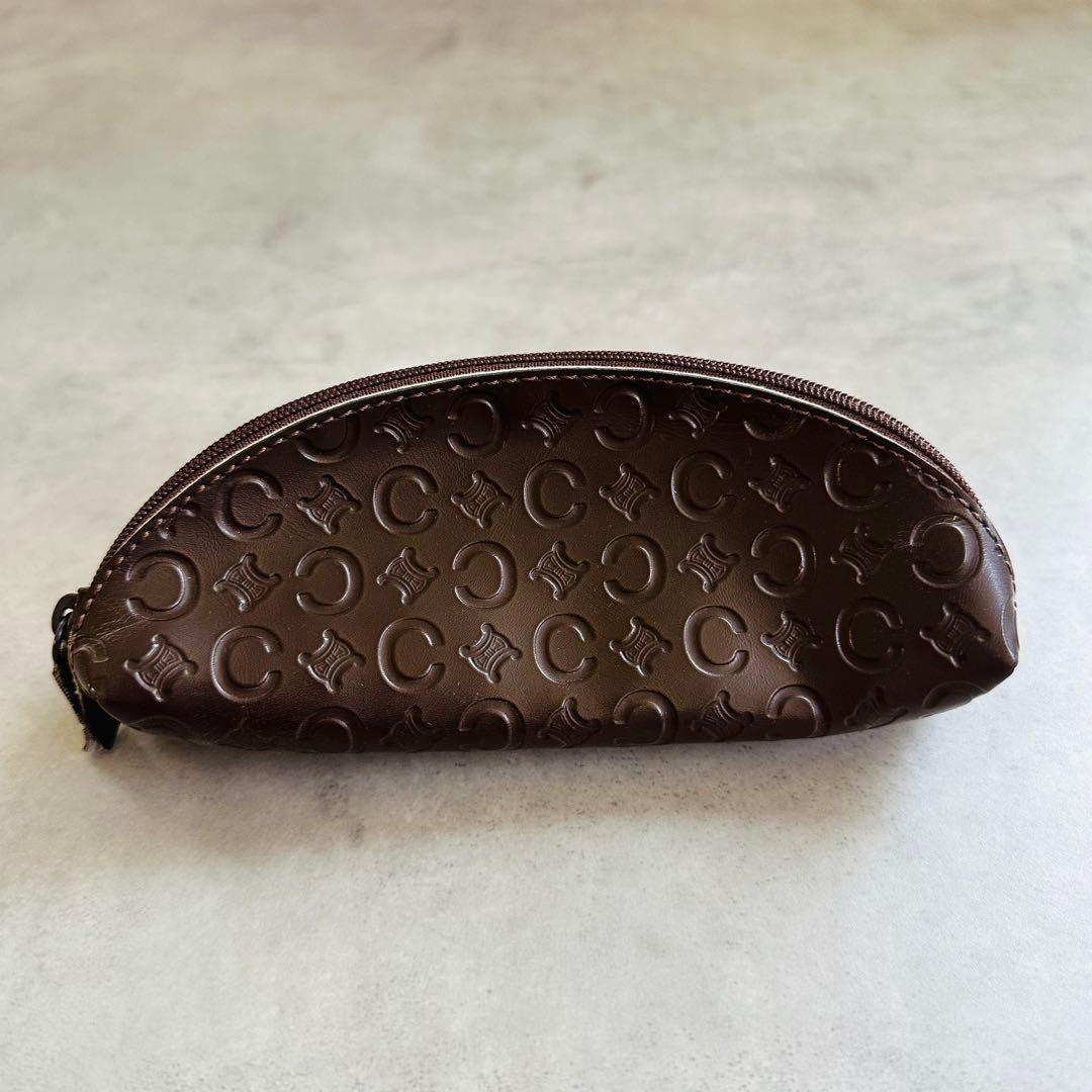CELINE トリオンフ メガネケース クロス付属 ダークブラウン 4
