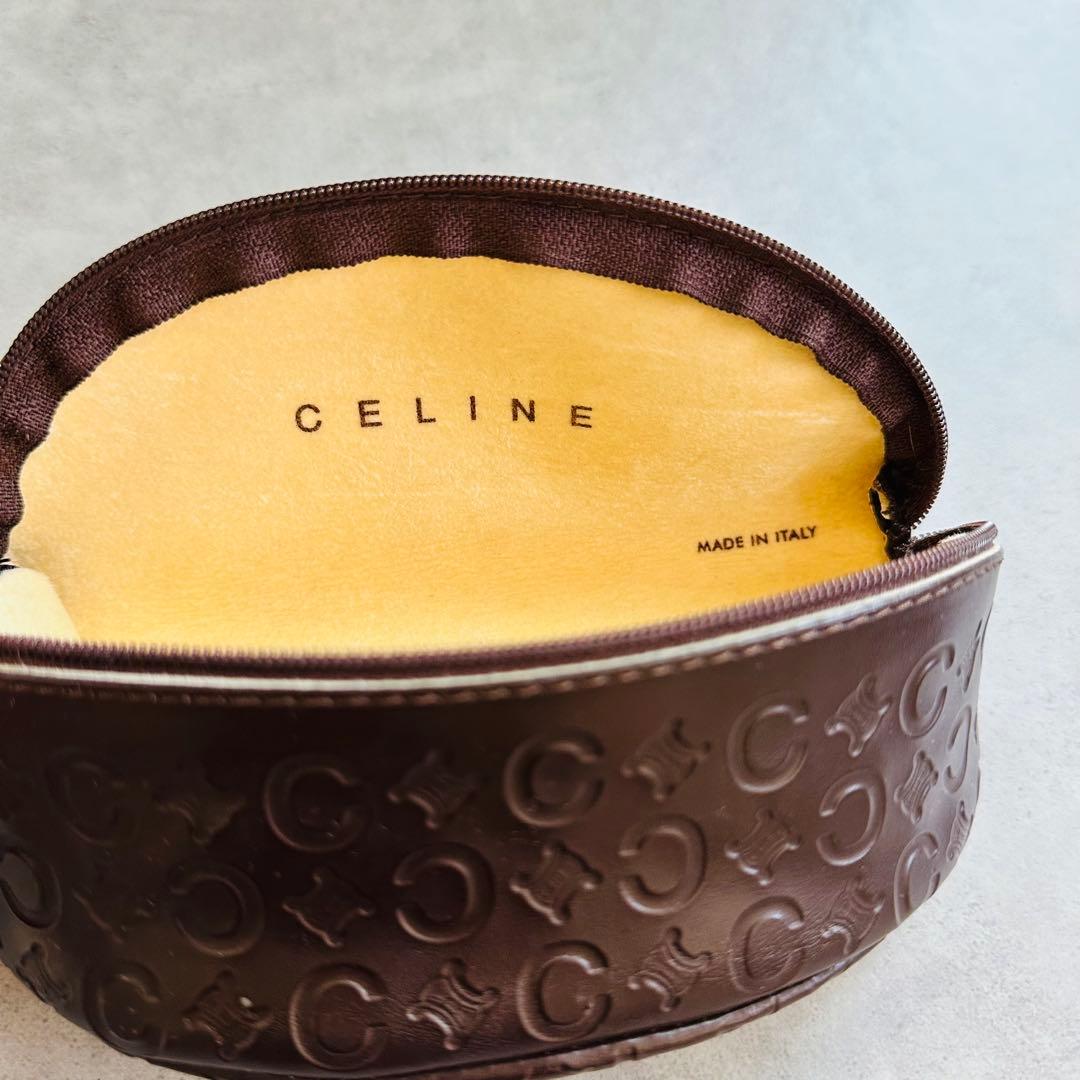 CELINE トリオンフ メガネケース クロス付属 ダークブラウン 5