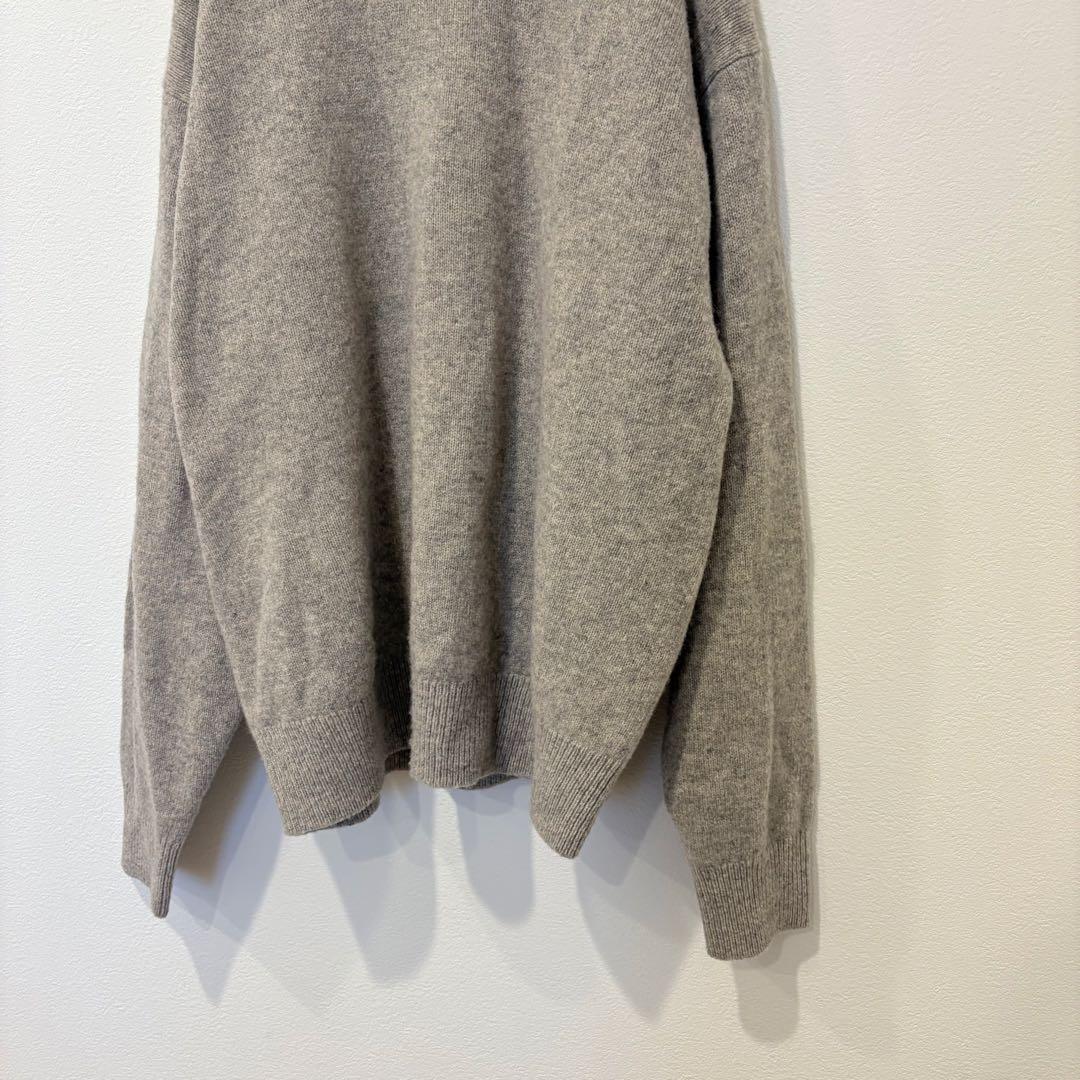 ユニクロ ニット セーター ウール100 クルーネック ベージュ XL ゆったり 4