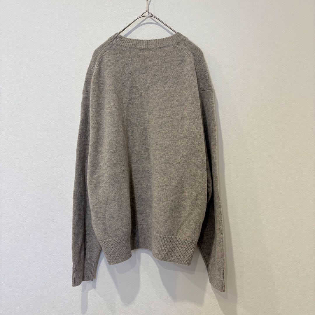 ユニクロ ニット セーター ウール100 クルーネック ベージュ XL ゆったり 5