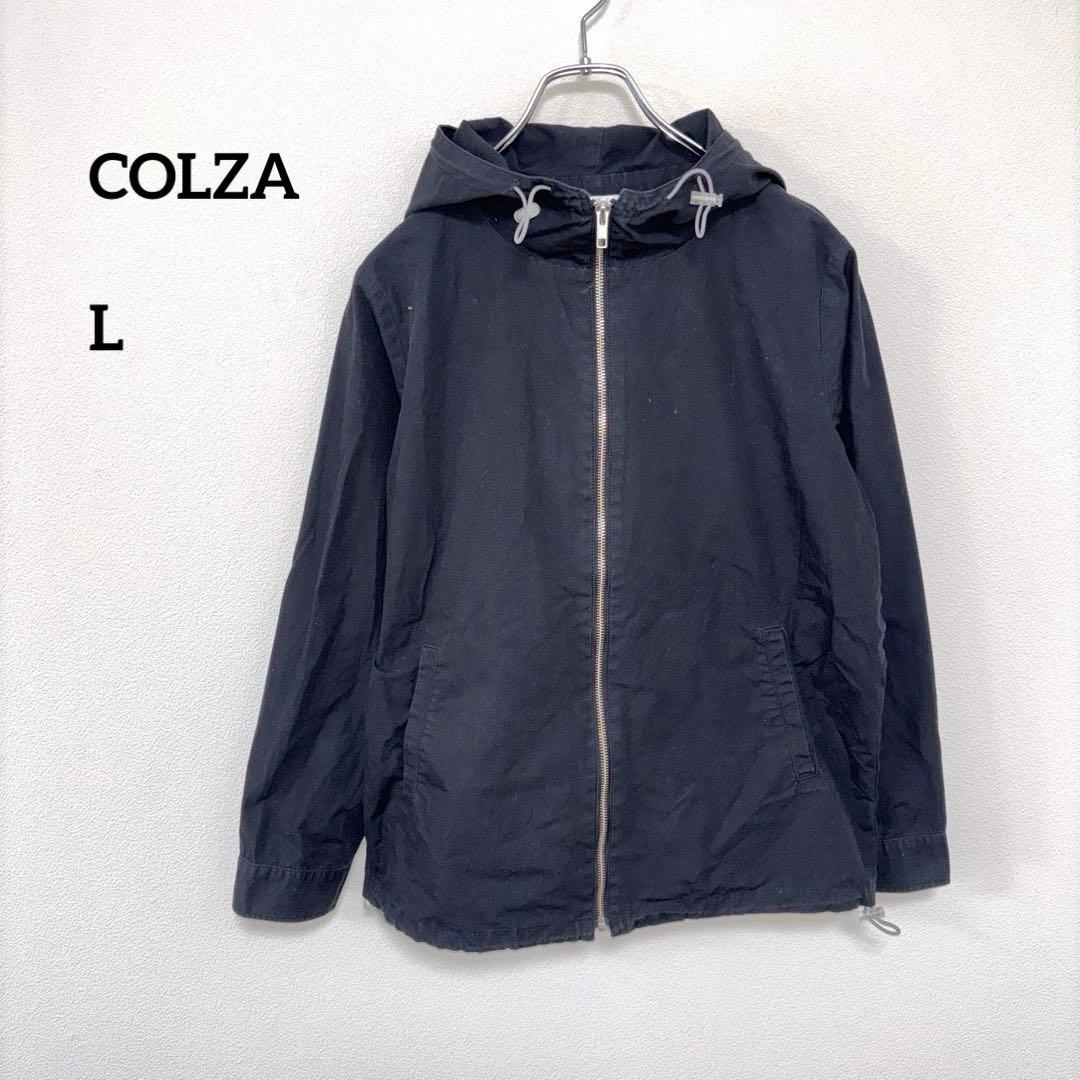 COLZA フード付きマウンテンジップパーカー L ブラックd703