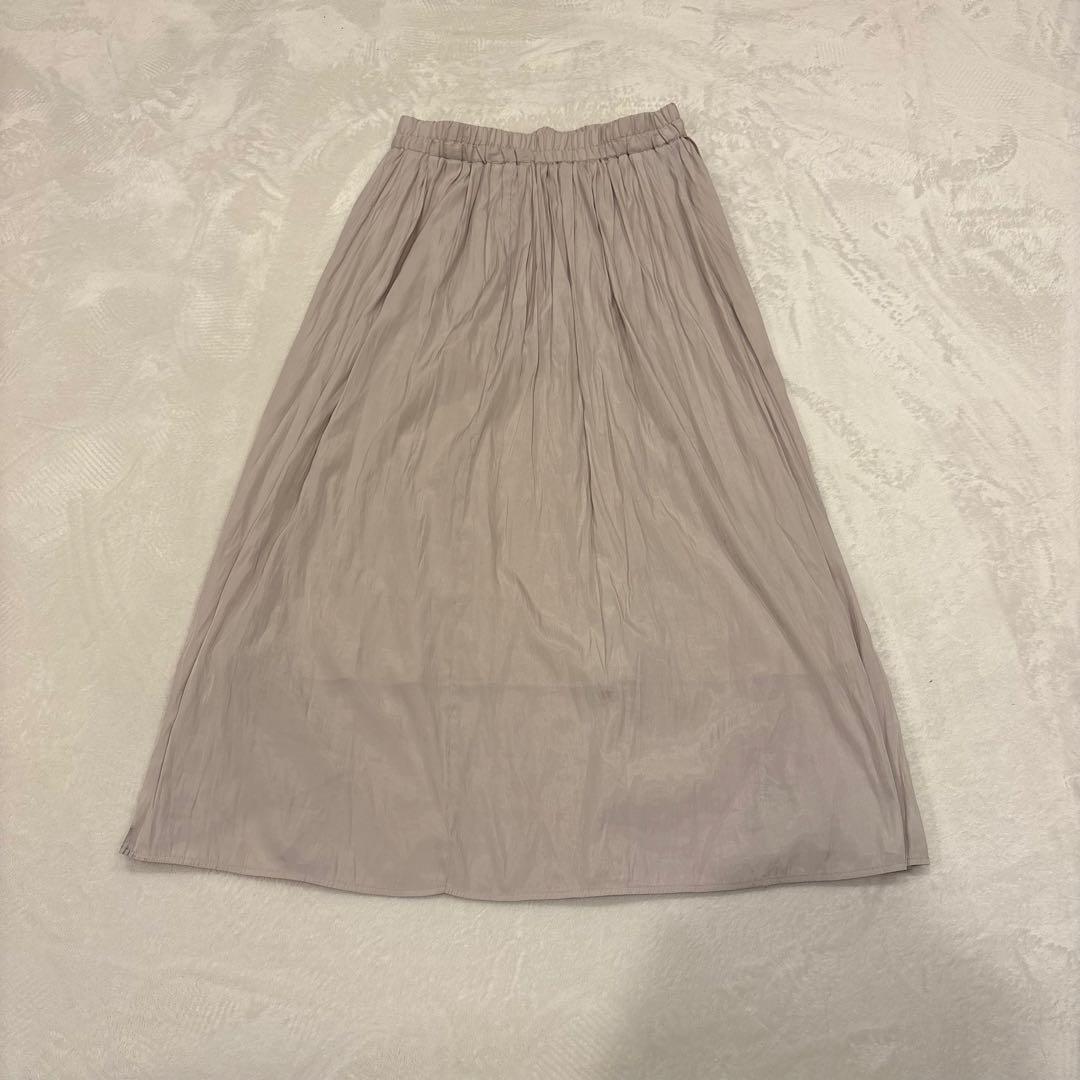 .デッサン　ロングスカート プリーツ　フレア　ベージュ M相当　無地　シンプル 2