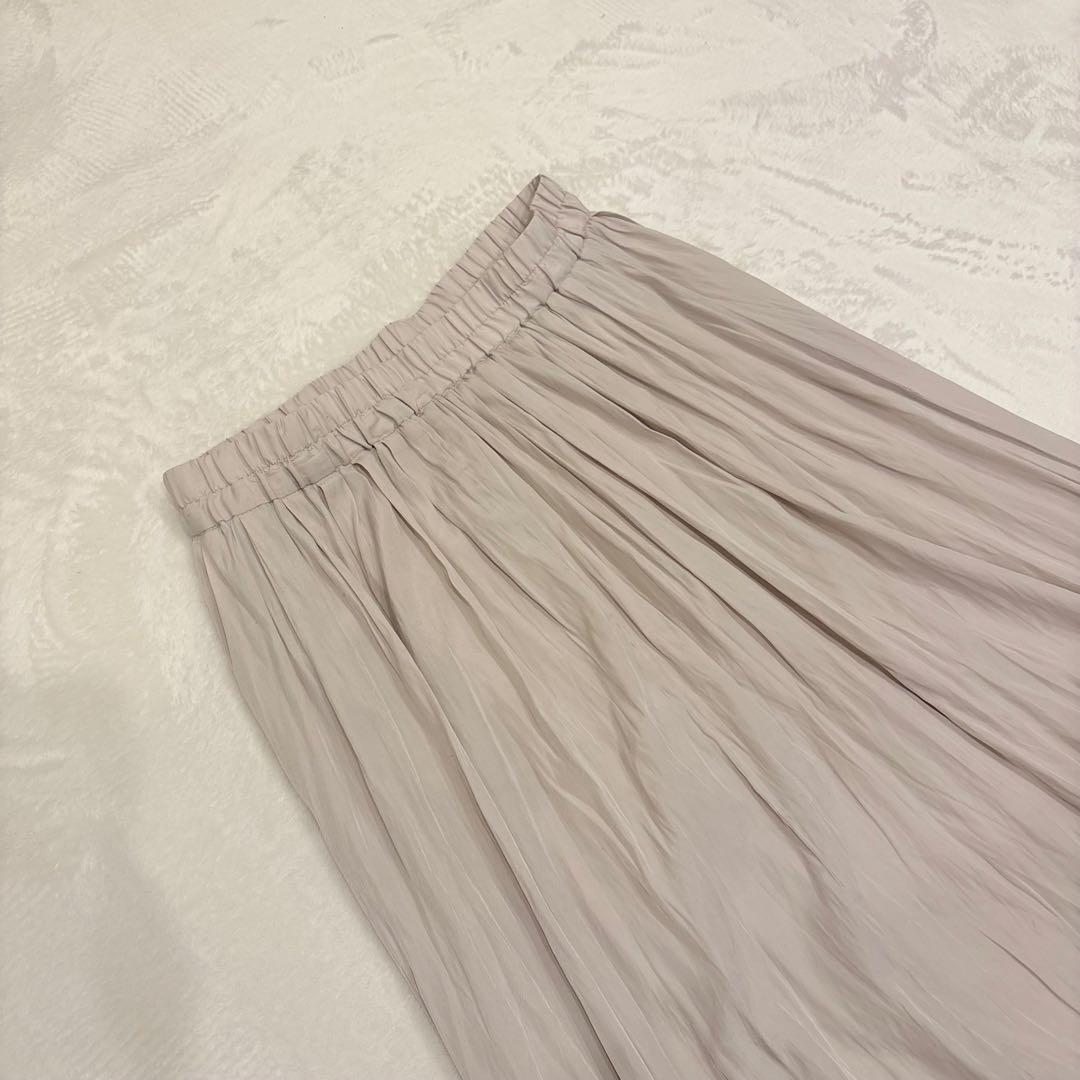 .デッサン　ロングスカート プリーツ　フレア　ベージュ M相当　無地　シンプル 3