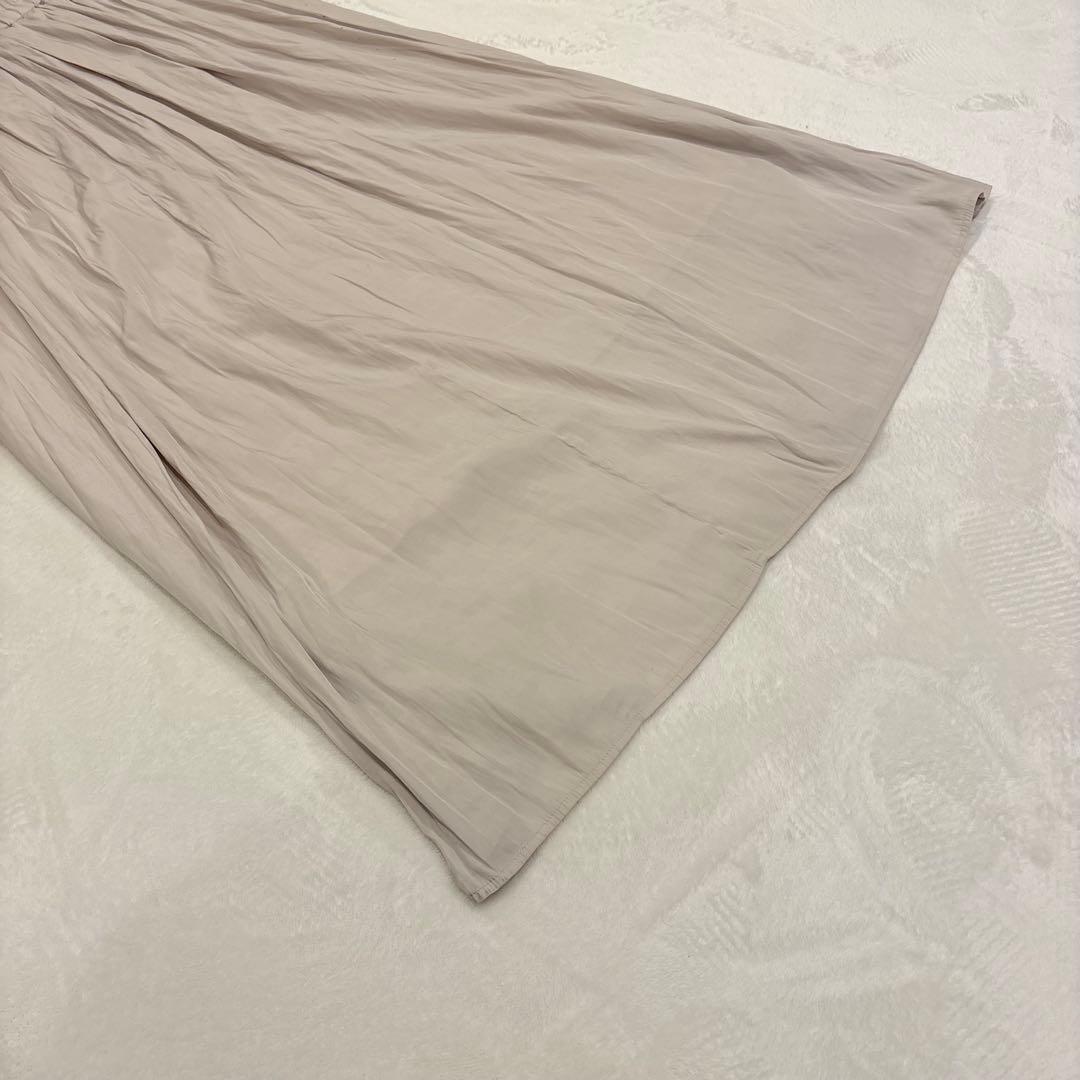 .デッサン　ロングスカート プリーツ　フレア　ベージュ M相当　無地　シンプル 4
