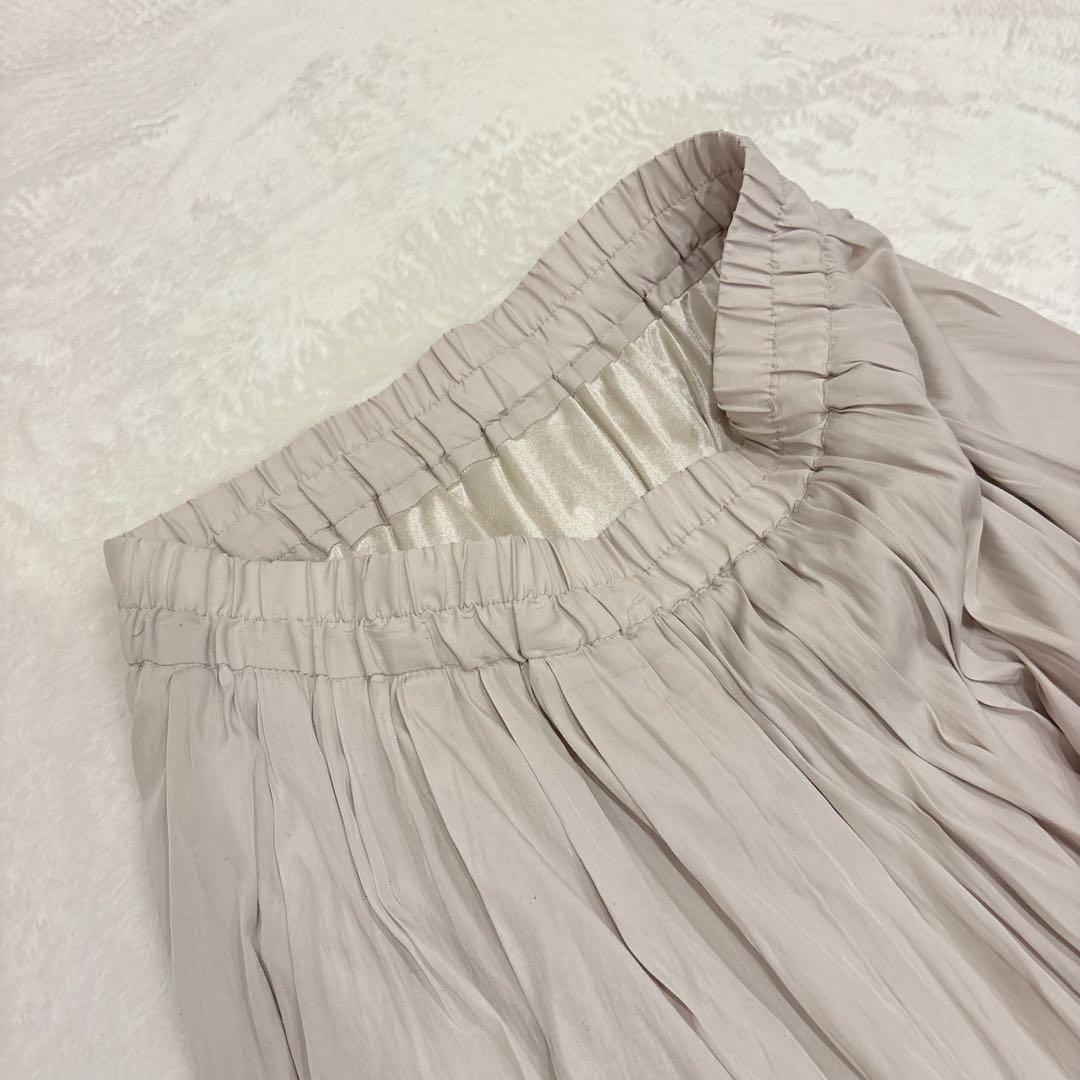 .デッサン　ロングスカート プリーツ　フレア　ベージュ M相当　無地　シンプル 5